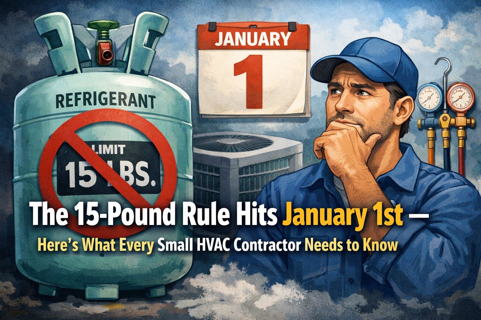 HVAC contractor considers the new EPA 15-pound refrigerant threshold taking effect January 1st